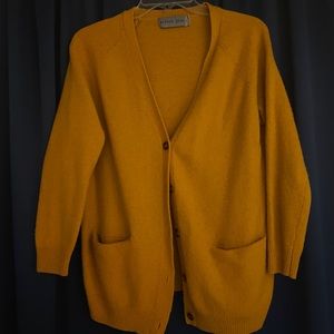 Mustard Yellow buttoned cardigan w pockets